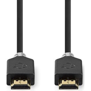 Nedis High Speed ​​HDMI-Kabel met Ethernet - HDMI Connector - HDMI Connector - 4K@60Hz - ARC - 18 Gbps - 2.00 m - Rond - PVC - Antraciet - Doos