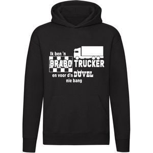 Ik ben een brabo trucker, voor de duvel niet bang Hoodie| brabant | vrachtwagenchauffeur | eindhoven | tilburg | breda | den bosch | sweater | trui  | unisex | Zwart