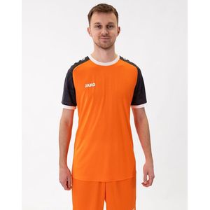 Jako Iconic Shirt Korte Mouw Heren - Fluo Oranje / Zwart | Maat: XXL