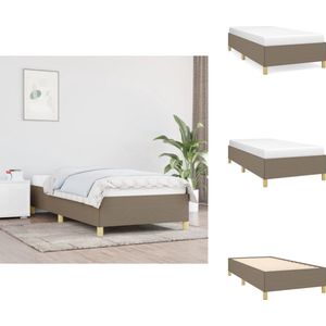 vidaXL Bedframe - Bedframes - Slaapmeubel - Bedbodem - Bedframe zonder matras 90x200 cm stof taupe