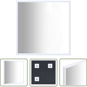 The Living Store Spiegel 50x50 cm wit - Minimalistische Spiegel - Wandspiegel - Pvc Spiegel - Witte Spiegel - Ronde Spiegel