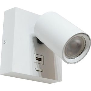 Artdelight - Wandlamp Master LED - Wit - USB - GU10 LED 6W 2700K - IP20