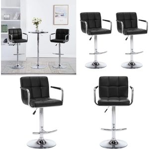 vidaXL Barstoelen 2 st kunstleer zwart - Barkruk - Barkrukken - Bar Kruk - Bar Krukken