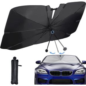 Zonnescherm voor de auto, opvouwbaar, warmte-isolerend, uv-bescherming, gemakkelijk op te bergen, verstelbare maat, geschikt voor de meeste sedans en SUV's, S (125 x 65 cm)