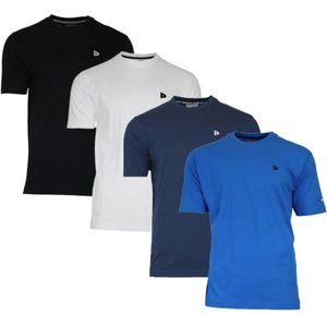 4-PackDonnay T-shirt (599008) - Sportshirt - Heren - Black/Wit/Navy/Active blue (606) - maat XXL