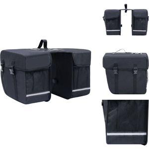 vidaXL Tas - Tassen - Zak - Zakken - Fietstas voor bagagedrager dubbel waterdicht 35 L zwart