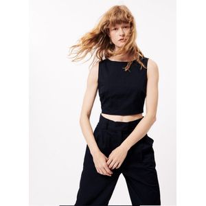 Donkerblauwe crop top Lola - FRNCH