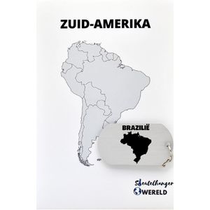 Brazilië Sleutelhanger inclusief kaart – Brazilië cadeau – beste land- Leuk kado voor je Vriend om te geven - 2.9 x 5.4CM