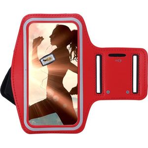 Geschikt voor Samsung Galaxy S10 Lite hoes Sportarmband Hardloopband hoesje Rood Pearlycase