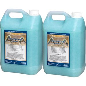 Showerscrub Hamam 5 liter - set van 2 stuks - verfrissende scrubgel - exfoliërende bodyscrub - voordeelverpakking