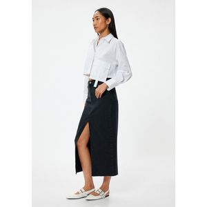 Midi-lengte Denim Rok