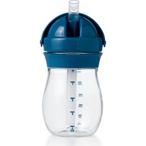 OXO Tot Transitions Rietjesbeker - Drinkbeker met rietje - Drinkbeker baby - Drinkbeker kinderen - Antilekbeker - 250 ml - Navy