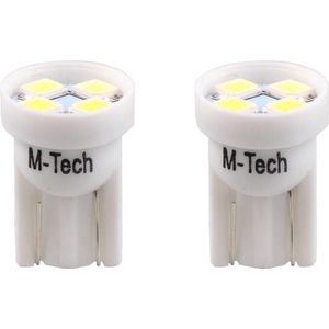 W5W autolamp 2 stuks | LED T10 4-SMD daglichtwit 6000K - 24V DC