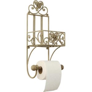 Clayre & Eef WC Rol houder 20x15x43 cm Beige Ijzer Toiletrolhouder