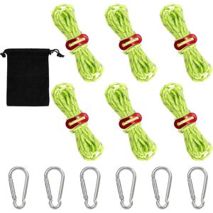 Reflective Guy Ropes for Tent - Light Tension Cord with Aluminium Tensioner (Adjustable)