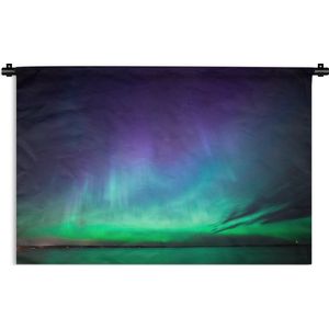 Wandkleed - Wanddoek - Noorderlicht - Meer - Finland - 90x60 cm - Wandtapijt