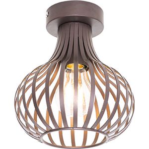 QAZQA saffira - Moderne Plafondlamp - 1 lichts - Ø 180 mm - Bruin - Woonkamer | Slaapkamer | Keuken