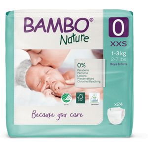 Bambo Nature Luiers XXS Maat 0 (1-3 kg) 24 stuks