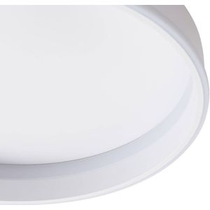 Lindby - LED plafondlamp- met dimmer - 1licht - Plastic, metaal - H: 8.5 cm - wit - Inclusief lichtbron