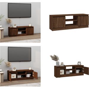 vidaXL Tv-meubel met deur 102x30x36 cm bruineikenkleurig - Tv-kast - Tv-kasten - Tv-meubel - Hifi-meubel