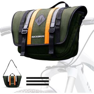 ROCKBROS 2.5L-4L stuurtas voorfietstas kruistas met schouderband groen