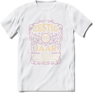 60 Jaar Legendarisch Gerijpt T-Shirt | Oud Roze - Ivoor | Grappig Verjaardag en Feest Cadeau Shirt | Dames - Heren - Unisex | Tshirt Kleding Kado | - Wit - 3XL