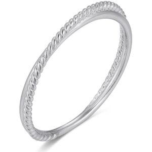 Twice As Nice Ring in zilver, getorste ring, effen gekruist 52