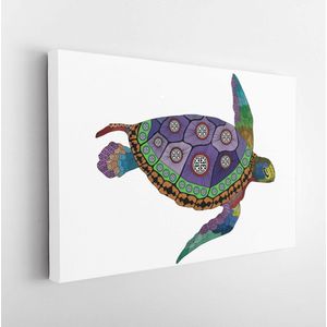 Zentangle stylized color turtle. Hand Drawn vector illustration. Books or tattoos with high details isolated on white background. Collection of reptiles - Modern Art Canvas - Horizontal - 429258970 - 80*60 Horizontal