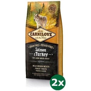 2x12 kg Carnilove salmon / turkey adult large breed hondenvoer