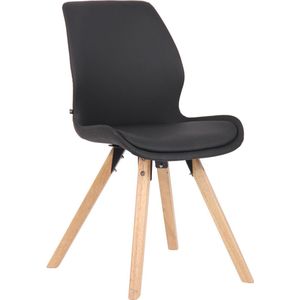 In And OutdoorMatch stoel Mervyn - Zwart - Eetkamerstoel - Kunstleer en beukenhout - Hoge kwaliteit bekleding - Decoratieve stoel - Stijlvolle eetkamerstoel - Moderne look