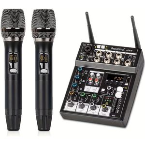 Mengpaneel - 6-kanaals - DJ - Mixer - Met Draadloze Microfoon