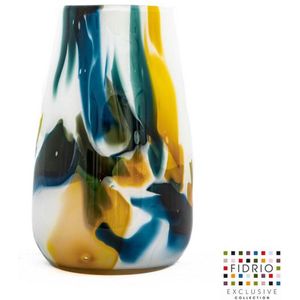 Design Vaas Verona - Fidrio COLORI - glas, mondgeblazen bloemenvaas - diameter 9 cm hoogte 25 cm