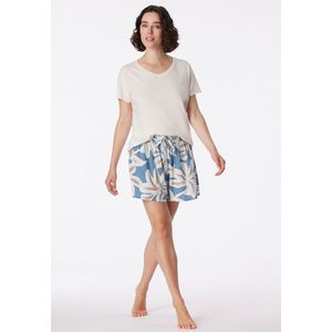 SCHIESSER Mix+Relax loungebroek kort - dames loungebroek kort viscose bloemenprint multicolour