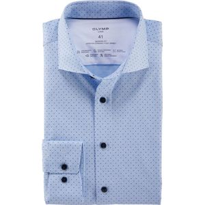 OLYMP Luxor 24/7 modern fit overhemd - tricot - bleu dessin - Strijkvriendelijk - Boordmaat: 42