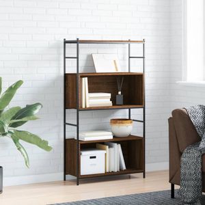vidaXL Boekenkast - 80x30x145,5 cm - Bruin Eiken Boekenrek - Industrieel Boekenrek - Houten Boekenplank - Bibliotheek Kast - Opbergkast