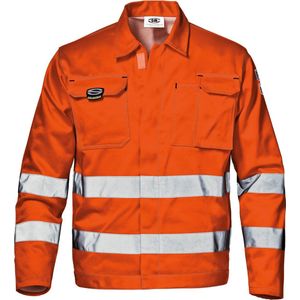 SIR SAFETY VELVET Korte Jas Heren, Hi-Vis Oranje - EN ISO 20471 Klasse 2 - Verborgen Rits Met Klittenband - Hoge Weerstand Dubbele Naden