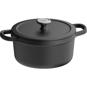 LEO Kookpot met deksel Graphite Cast iron - Ø 26cm - Zwart -