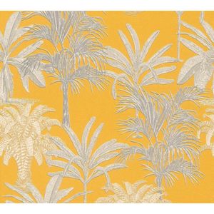 PALMBOMEN BEHANG | Botanisch - geel grijs wit - A.S. Création MICHALSKY