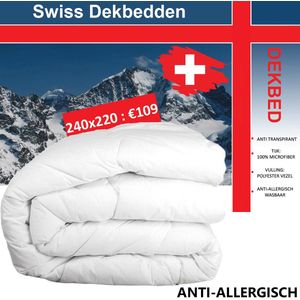 Swiss Dekbed - Tweepersoons Enkel Dekbed - 240x220cm - Hotel kwaliteit