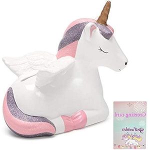 Spaarpot Kinderen - Spaarpot Grappige keramische eenhoorn-spaarpot voor jongens en meisjes - cadeau Kerstmis verjaardag - huisdecoratie kinderkamer - kinderen