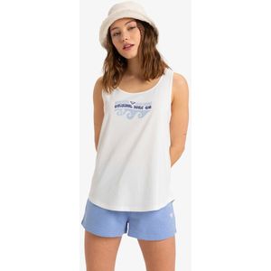 Roxy Surfclassic Organic Mouwloos T-shirt Wit S Vrouw