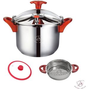 Royal Swiss Snelkookpan / Couscous pan - 2 in 1 - 10 Liter - Ø 26 cm - RVS - Inductie