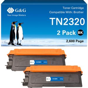 G&G-N TN2320 Toner geschikt voor Brother TN-2320 - Zwart 2-pack -Huismerk