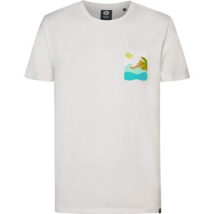 Petrol Industries - Heren Backprint T-shirt Tropicale - Wit - Maat M