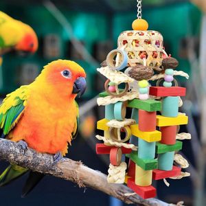 Budgie Toys Papegaai Opknoping Speelgoed, Veelkleurige Vogel Speelgoed Accessoires Valkparkiet Kauwen Versnipperen Speelgoed Bijten Papier Karton voor Gekooide Vogels Conure Afrikaanse Grijze