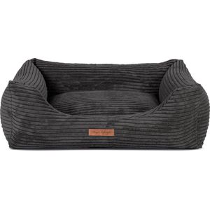 Dog's Lifestyle Hondenmand Ribbed Deluxe Zwart M 75cm (ook in L&XL) Wasbare hoes / Orthopedisch