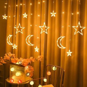 Kerst String Light 11.5 Ft LED Fairy Lights Batterij Operated 36 LEDs Decoratieve Lichten Star Moon Gordijn String Lights voor Windows Slaapkamer Bruiloft Indoor Outdoor Kerstboom Decoraties
