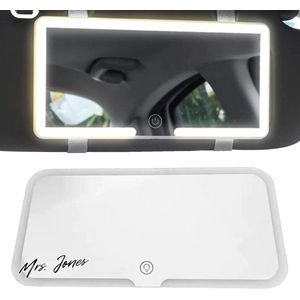 Mrs. Jones Premium Collection Auto make-upspiegel - Zonneklep spiegel met licht - Universeel - 3 lichtmodi