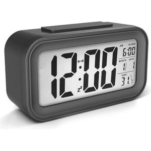 AC18 Clocks digitale wekker - Alarmklok - Inclusief temperatuurmeter - Met snooze en verlichtingsfunctie - Grijs