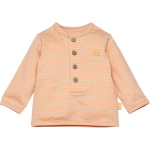 Bess - Gestreepte longsleeve Henley - Peach - maat 68